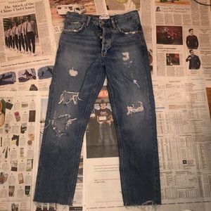 AGOLDE ripped cropped jeans